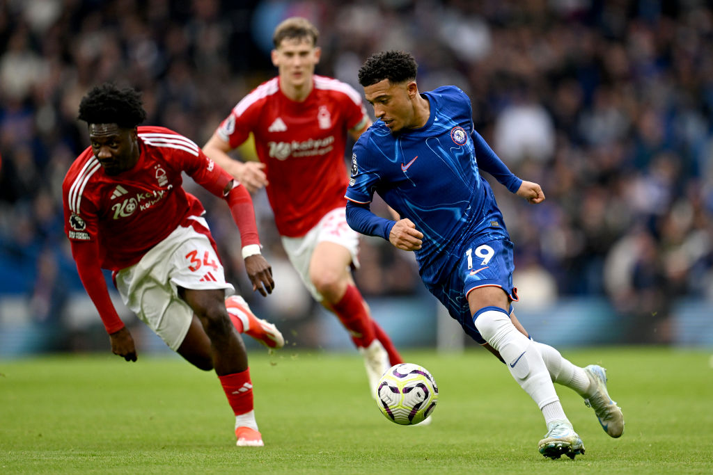 Sancho in action against Nottingham Forest