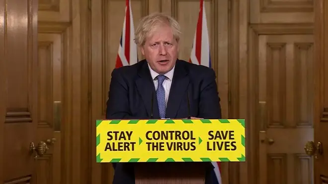 Boris Johnson during a media briefing in Downing Street